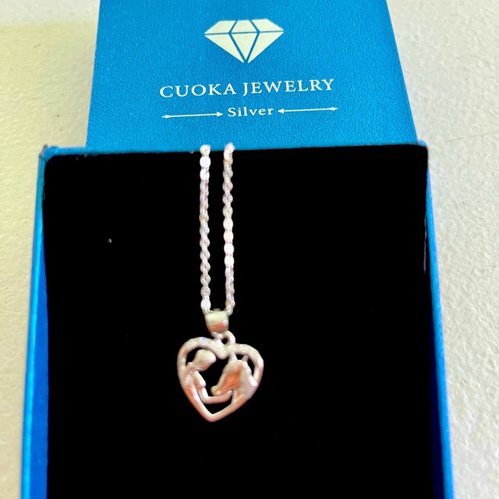 Cuoka Horse & Girl silver chain and pendant